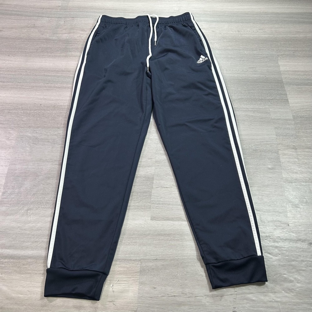 Adidas Track Pants Mens Large Blue 3 Stripe Jogger Athletic Training‎ H46106